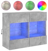 VidaXL Tv-wandmeubel met LED-verlichting 78,5x30x60,5 cm betongrijs