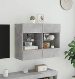 VidaXL Tv-wandmeubel met LED-verlichting 78,5x30x60,5 cm betongrijs