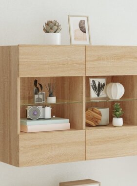 VidaXL Tv-wandmeubel met LED-verlichting 78,5x30x60,5 cm sonoma eiken