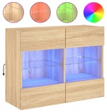 VidaXL Tv-wandmeubel met LED-verlichting 78,5x30x60,5 cm sonoma eiken