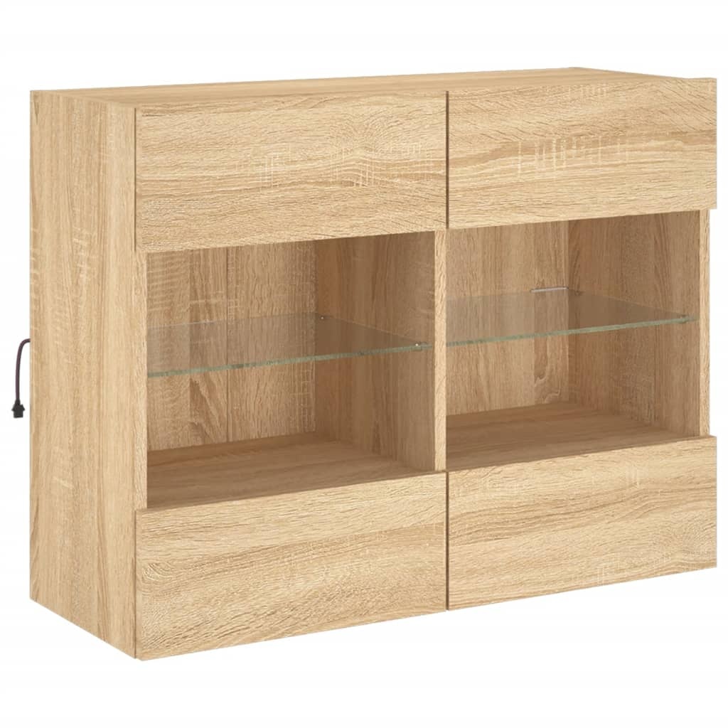 VidaXL Tv-wandmeubel met LED-verlichting 78,5x30x60,5 cm sonoma eiken