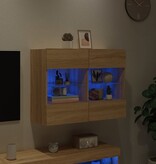 VidaXL Tv-wandmeubel met LED-verlichting 78,5x30x60,5 cm sonoma eiken