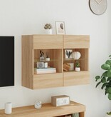 VidaXL Tv-wandmeubel met LED-verlichting 78,5x30x60,5 cm sonoma eiken