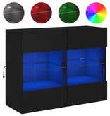 VidaXL Tv-wandmeubel met LED-verlichting 78,5x30x60,5 cm zwart
