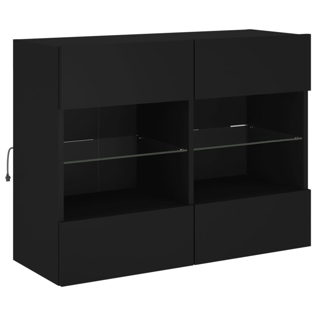 VidaXL Tv-wandmeubel met LED-verlichting 78,5x30x60,5 cm zwart