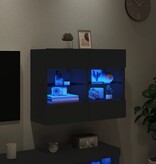 VidaXL Tv-wandmeubel met LED-verlichting 78,5x30x60,5 cm zwart