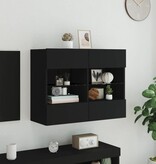 VidaXL Tv-wandmeubel met LED-verlichting 78,5x30x60,5 cm zwart