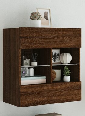 VidaXL Tv-wandmeubel met LED 58,5x30x60,5 cm bruineikenkleurig