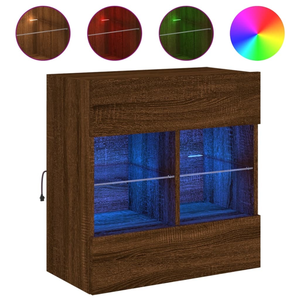 VidaXL Tv-wandmeubel met LED 58,5x30x60,5 cm bruineikenkleurig