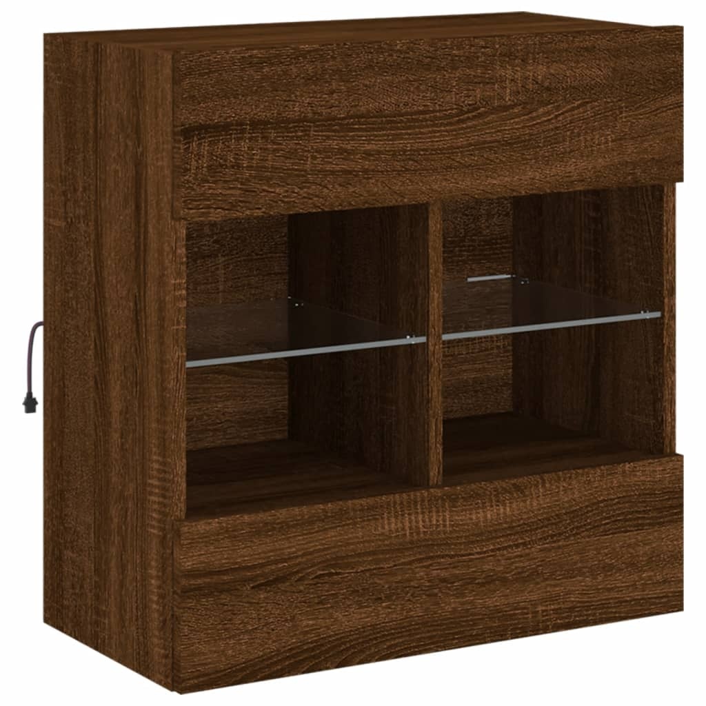 VidaXL Tv-wandmeubel met LED 58,5x30x60,5 cm bruineikenkleurig