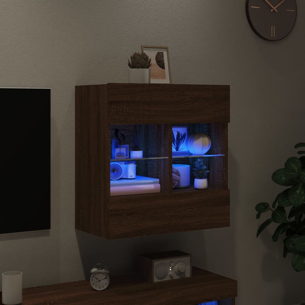 VidaXL Tv-wandmeubel met LED 58,5x30x60,5 cm bruineikenkleurig