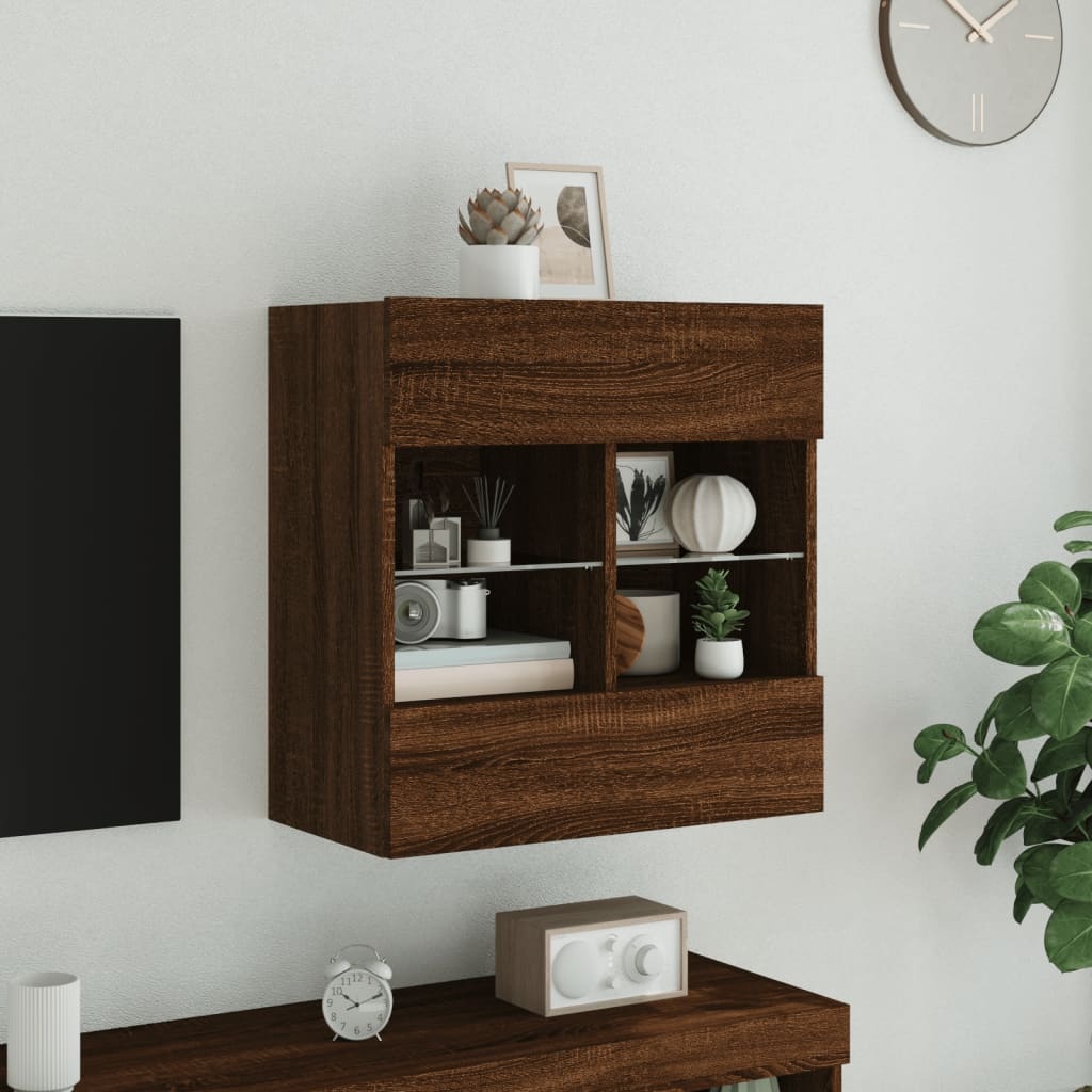 VidaXL Tv-wandmeubel met LED 58,5x30x60,5 cm bruineikenkleurig