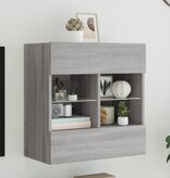 VidaXL Tv-wandmeubel met LED-verlichting 58,5x30x60,5 cm grijs sonoma