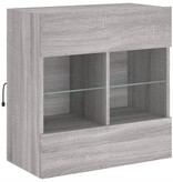 VidaXL Tv-wandmeubel met LED-verlichting 58,5x30x60,5 cm grijs sonoma