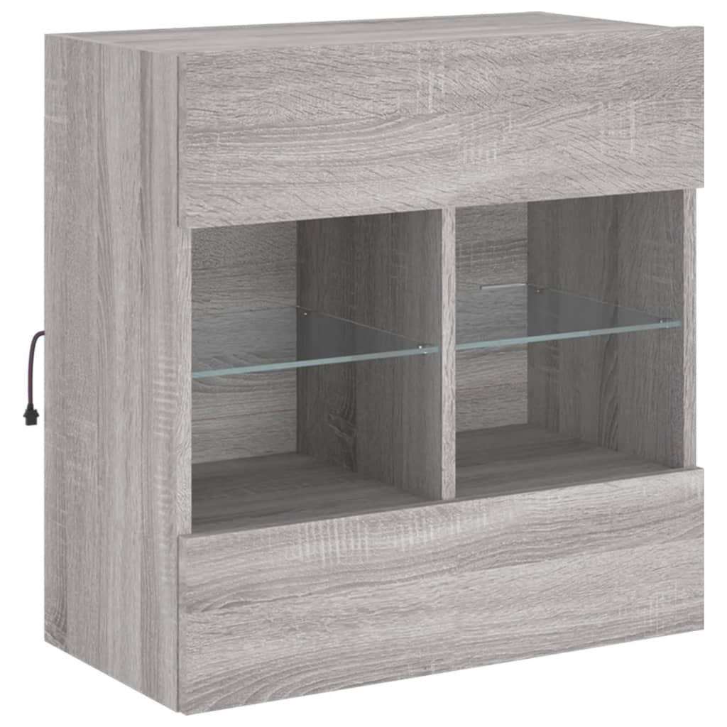 VidaXL Tv-wandmeubel met LED-verlichting 58,5x30x60,5 cm grijs sonoma