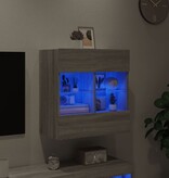 VidaXL Tv-wandmeubel met LED-verlichting 58,5x30x60,5 cm grijs sonoma