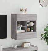 VidaXL Tv-wandmeubel met LED-verlichting 58,5x30x60,5 cm grijs sonoma