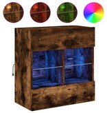 VidaXL Tv-wandmeubel met LED-verlichting 58,5x30x60,5 cm gerookt eiken