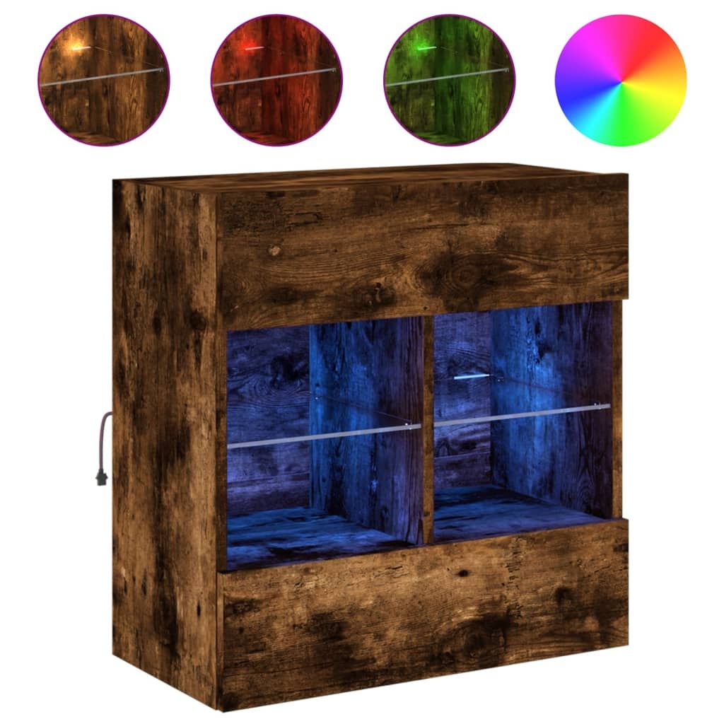 VidaXL Tv-wandmeubel met LED-verlichting 58,5x30x60,5 cm gerookt eiken