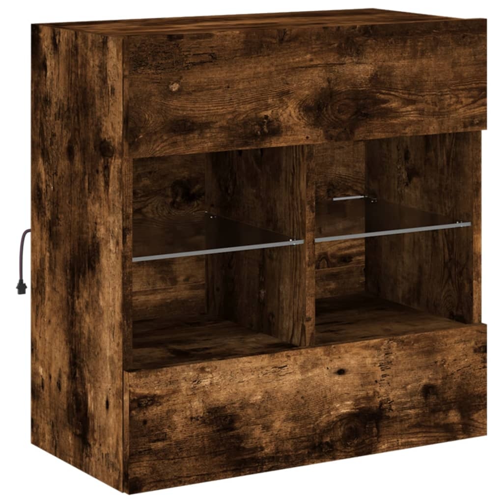 VidaXL Tv-wandmeubel met LED-verlichting 58,5x30x60,5 cm gerookt eiken