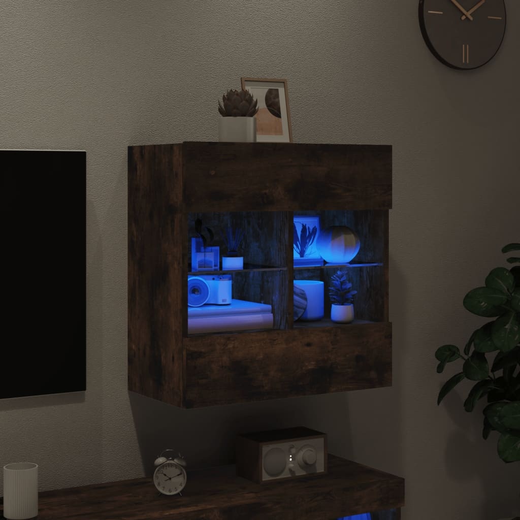 VidaXL Tv-wandmeubel met LED-verlichting 58,5x30x60,5 cm gerookt eiken