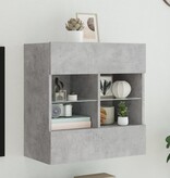 VidaXL Tv-wandmeubel met LED-verlichting 58,5x30x60,5 cm betongrijs