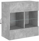 VidaXL Tv-wandmeubel met LED-verlichting 58,5x30x60,5 cm betongrijs