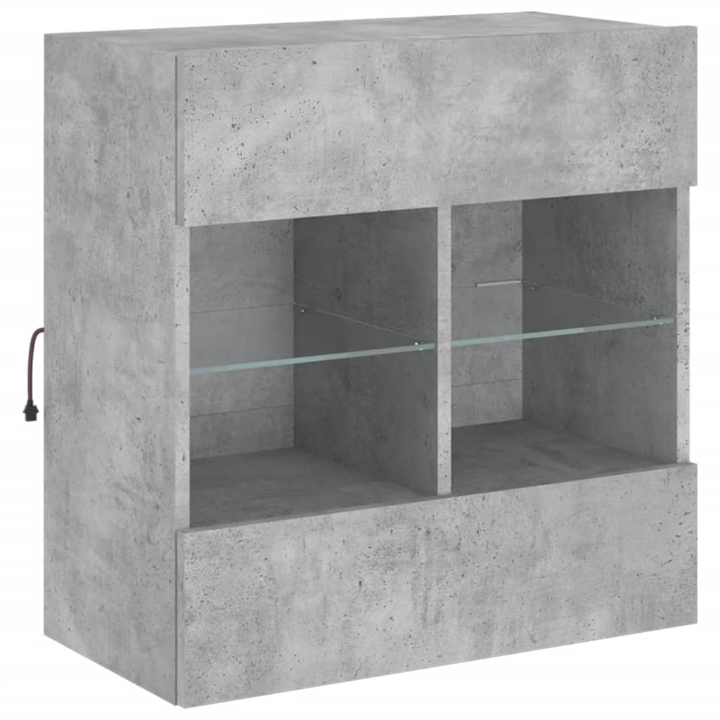 VidaXL Tv-wandmeubel met LED-verlichting 58,5x30x60,5 cm betongrijs