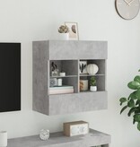 VidaXL Tv-wandmeubel met LED-verlichting 58,5x30x60,5 cm betongrijs