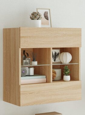 VidaXL Tv-wandmeubel met LED-verlichting 58,5x30x60,5 cm sonoma eiken