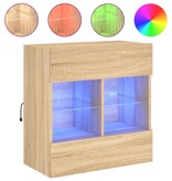 VidaXL Tv-wandmeubel met LED-verlichting 58,5x30x60,5 cm sonoma eiken