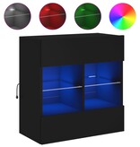 VidaXL Tv-wandmeubel met LED-verlichting 58,5x30x60,5 cm zwart