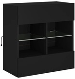 VidaXL Tv-wandmeubel met LED-verlichting 58,5x30x60,5 cm zwart