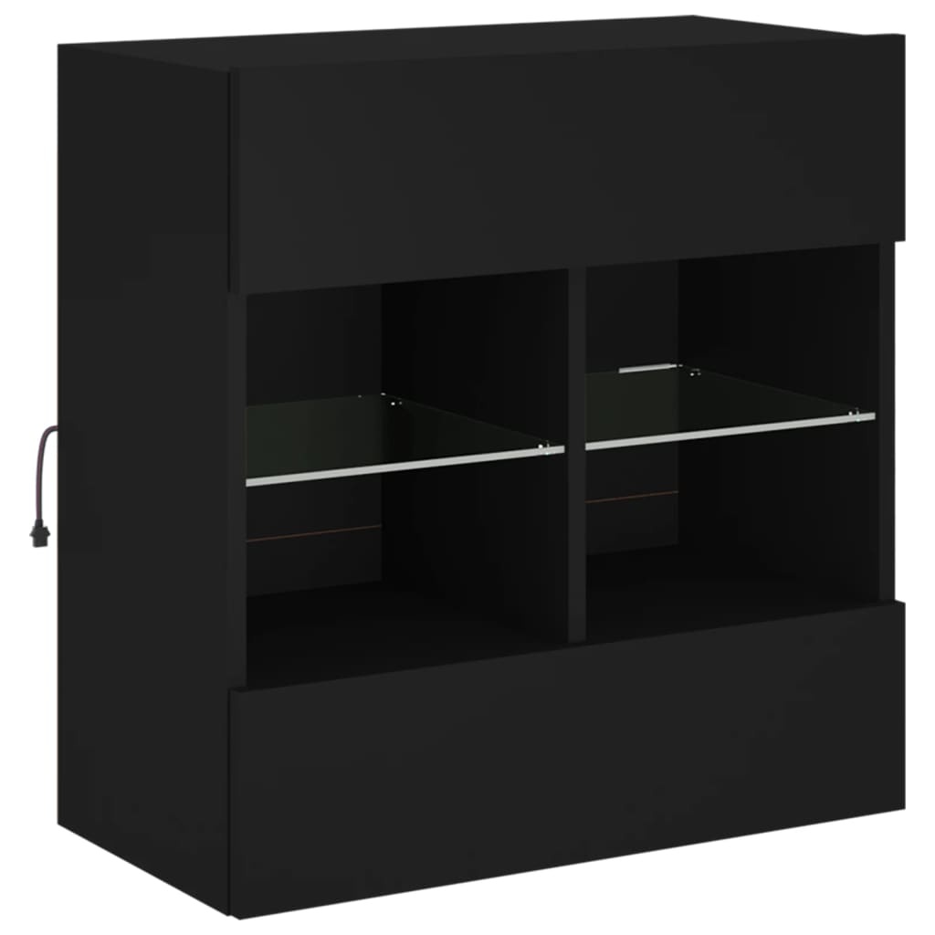 VidaXL Tv-wandmeubel met LED-verlichting 58,5x30x60,5 cm zwart