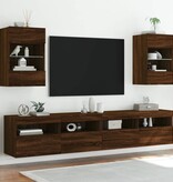 VidaXL Tv-wandmeubels met LED 2 st 40x30x60,5 cm bruineikenkleurig