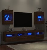 VidaXL Tv-wandmeubels met LED 2 st 40x30x60,5 cm bruineikenkleurig