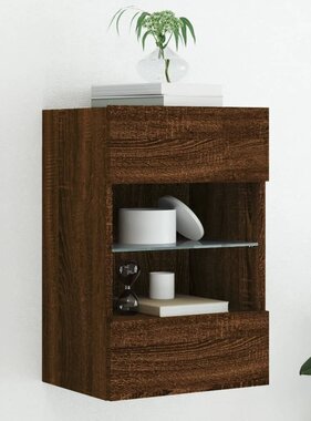 VidaXL Tv-wandmeubel met LED-verlichting 40x30x60,5 cm bruineikenkleur