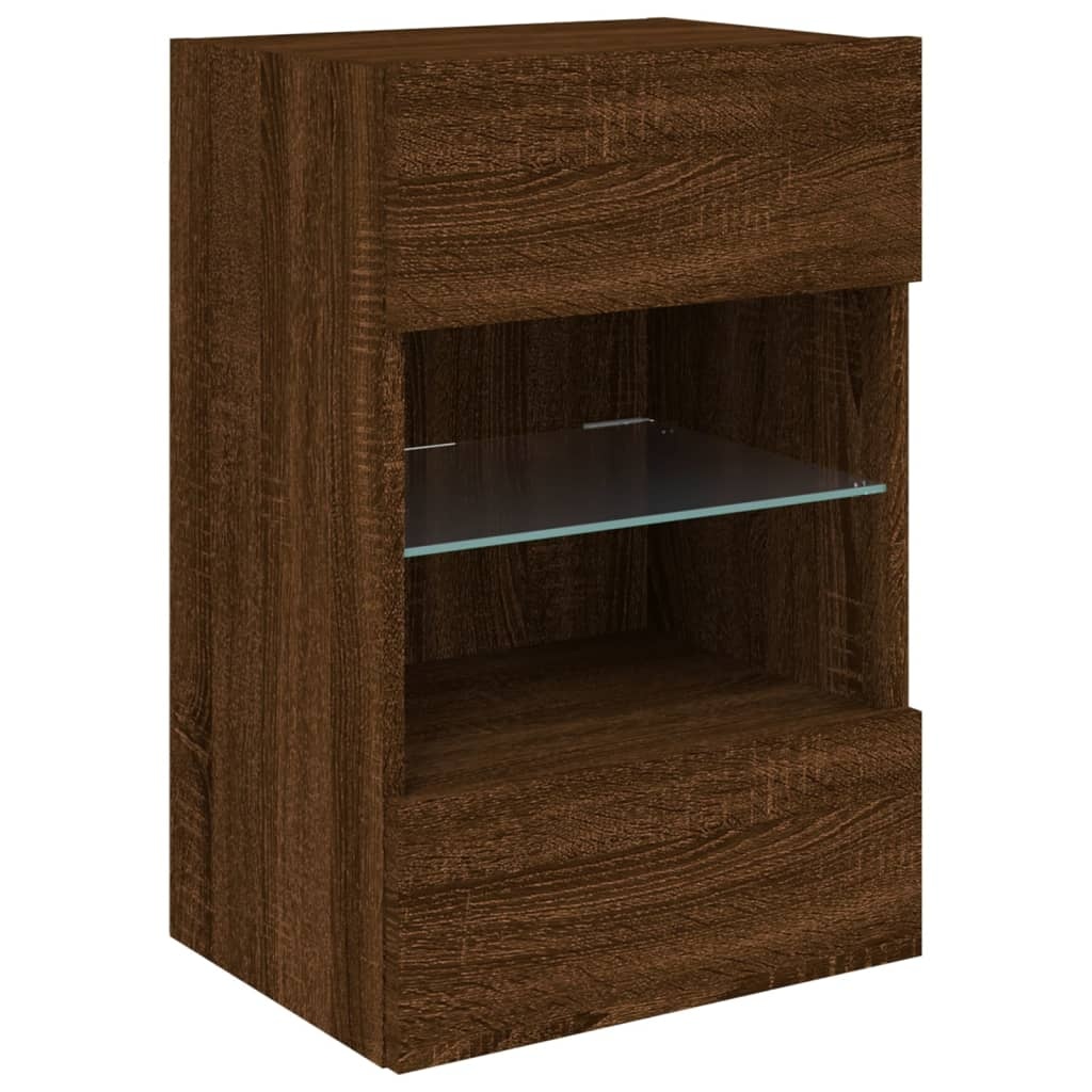 VidaXL Tv-wandmeubel met LED-verlichting 40x30x60,5 cm bruineikenkleur