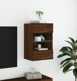 VidaXL Tv-wandmeubel met LED-verlichting 40x30x60,5 cm bruineikenkleur