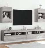 vidaXL Tv-wandmeubels met LED 2 st 40x30x60,5 cm grijs sonoma eiken