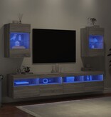 vidaXL Tv-wandmeubels met LED 2 st 40x30x60,5 cm grijs sonoma eiken