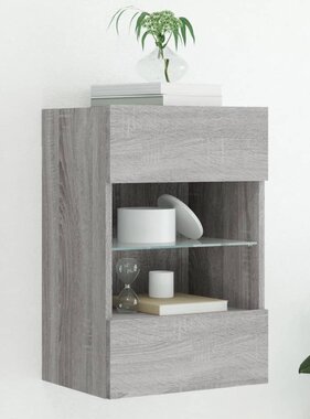 VidaXL Tv-wandmeubel met LED-verlichting 40x30x60,5 cm grijs sonoma