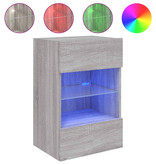 VidaXL Tv-wandmeubel met LED-verlichting 40x30x60,5 cm grijs sonoma