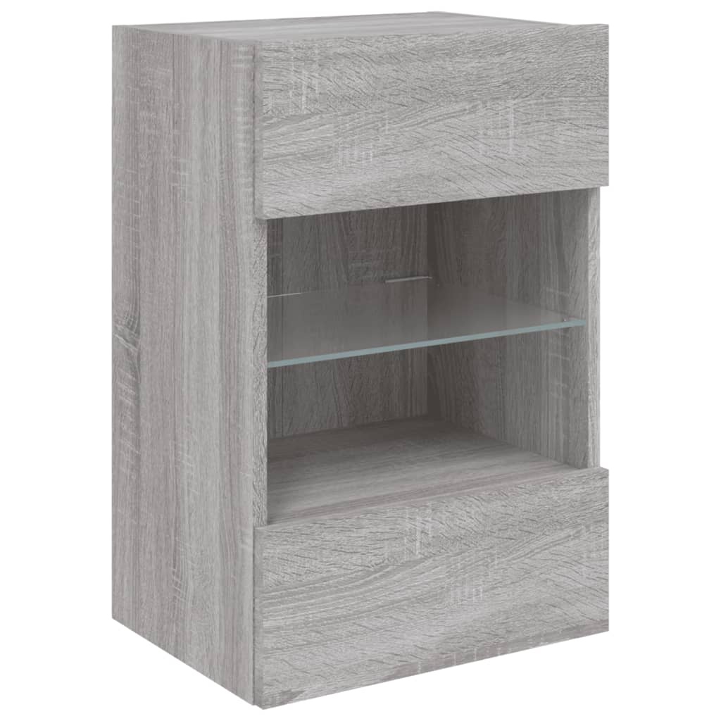 VidaXL Tv-wandmeubel met LED-verlichting 40x30x60,5 cm grijs sonoma