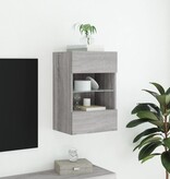 VidaXL Tv-wandmeubel met LED-verlichting 40x30x60,5 cm grijs sonoma