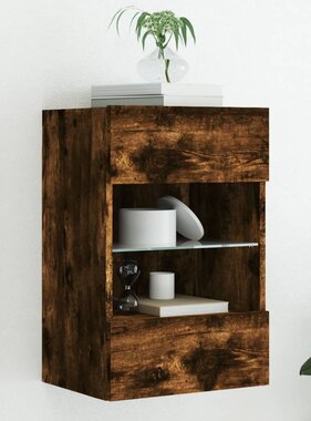 VidaXL Tv-wandmeubel met LED-verlichting 40x30x60,5 cm gerookt eiken