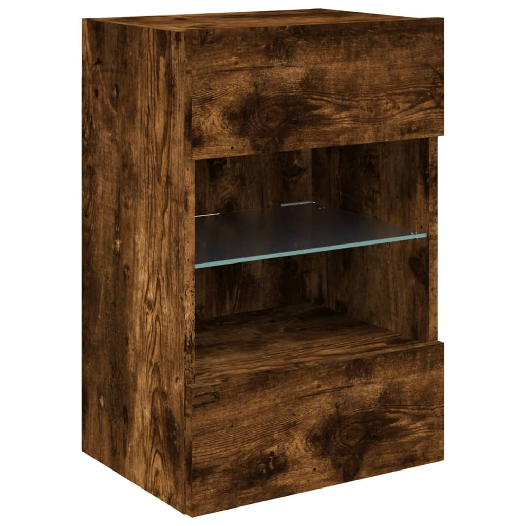 VidaXL Tv-wandmeubel met LED-verlichting 40x30x60,5 cm gerookt eiken