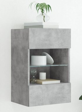 VidaXL Tv-wandmeubel met LED-verlichting 40x30x60,5 cm betongrijs