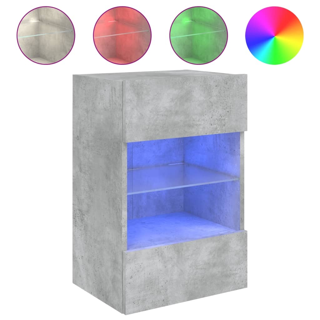 VidaXL Tv-wandmeubel met LED-verlichting 40x30x60,5 cm betongrijs