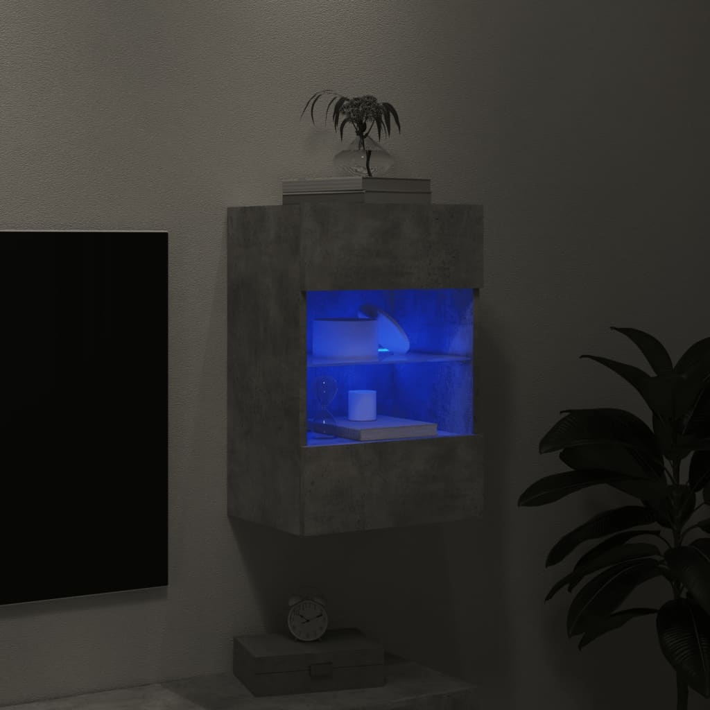 VidaXL Tv-wandmeubel met LED-verlichting 40x30x60,5 cm betongrijs